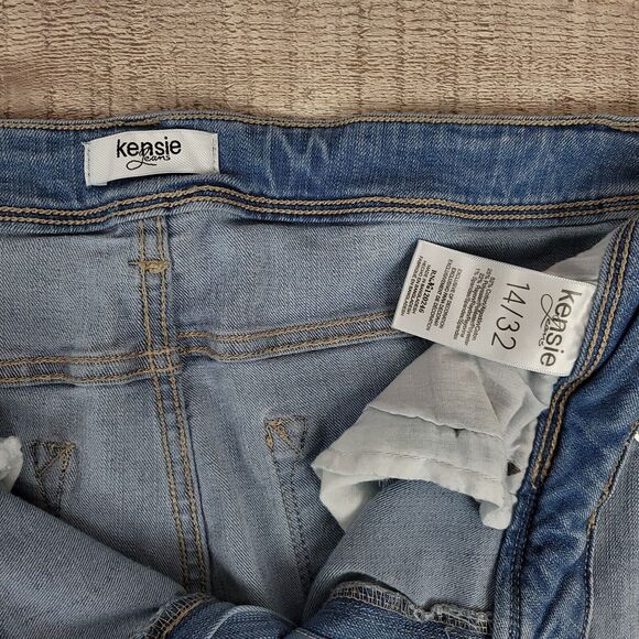 Kensie Jeans Size 14 Effortless Ankle Biter High Rise Distressed Faded Lived In - Picture 12 of 14